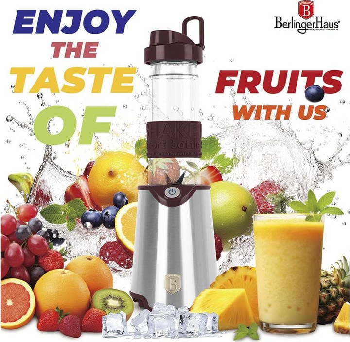 Produktbild BerlingerHaus Design Standmixer inkl. Sportflasche 570ml, 300 W, bordeaux (300 W)