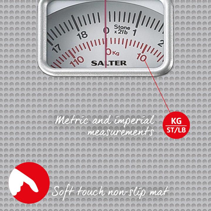 Actual product image Salter 433 SVDR Mechanical Bathroom Scale Silver (120 kg)