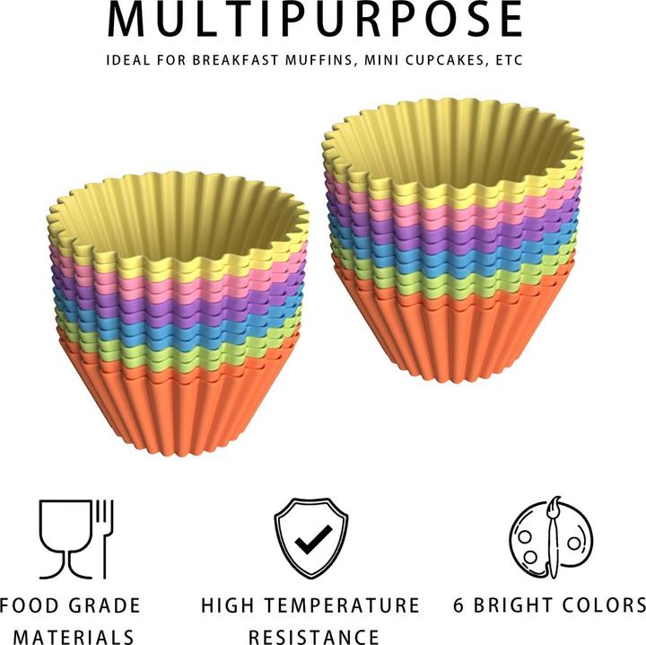 Produktbild Intirilife 12 Stück Silikon Muffinformen (4.50 cm)