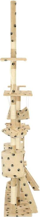 Actual product image vidaXL Kratzbaum (250 cm, Beige with paw pattern)