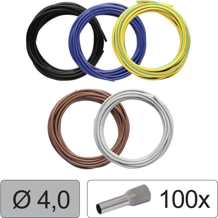 Produktbild Quadrios 25CW120 Einzelader LiFY 4.0 mm² Schwarz, Blau, Gelb-Grün, Braun, Grau (3 m)