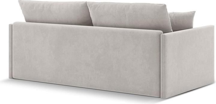Actual product image Cosmopolitan Design Velvet Sofa With Bed Function, "Shannon", 3 Seats, Beige, 209x94x87 Made in Europe (3-seater)