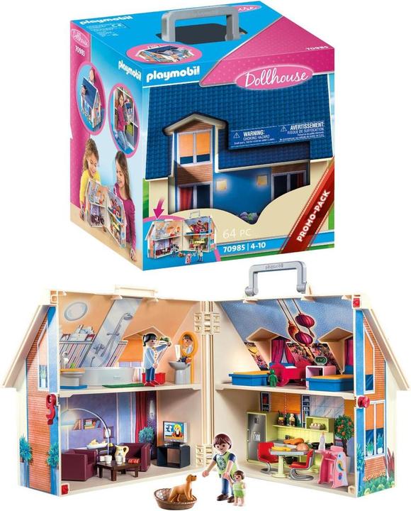 Produktbild Playmobil Mitnehm-Puppenhaus (70985, Playmobil Dollhouse)