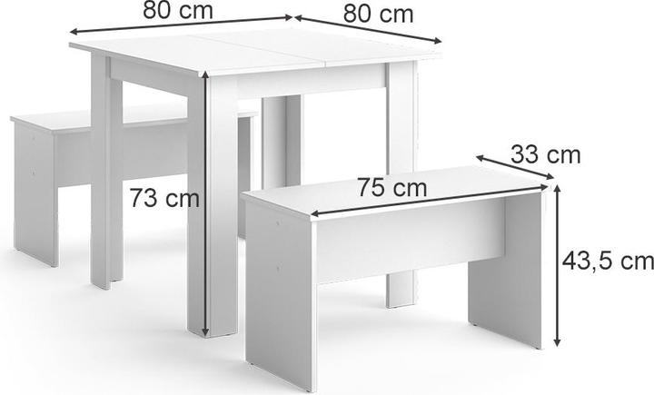 Actual product image Vicco Sentio set with 2 benches