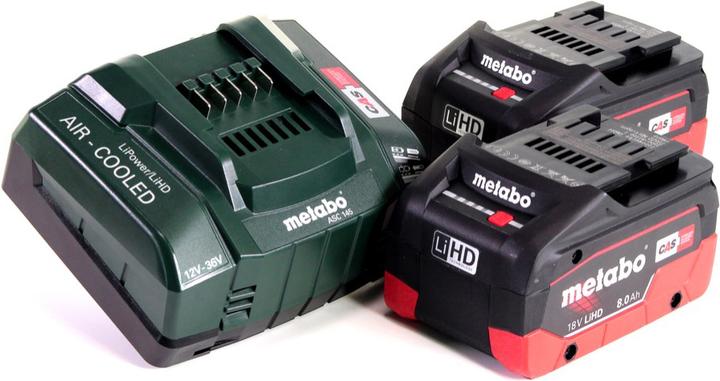 Produktbild Metabo Akku Basis Set 18V mit 2x Akku LiHD 8,0Ah ( 625369000 ) + Ladegerät ASC 145 ( 627378000 ) (18 V)