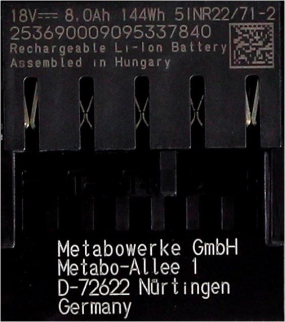 Actual product image Metabo Battery base set 18V with 2x battery LiHD 8,0Ah ( 625369000 ) + charger ASC 145 ( 627378000 ) (18 V)