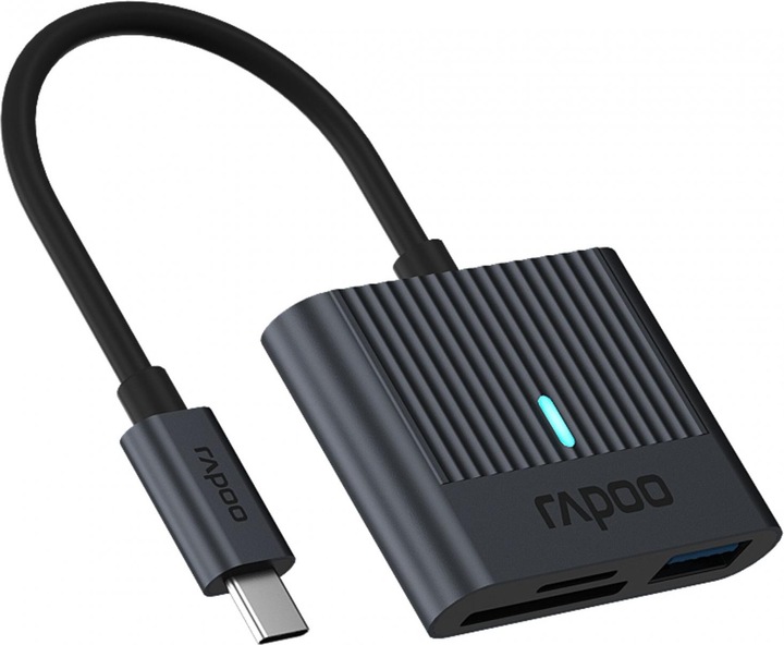 Actual product image Rapoo USB-C card reader, grey (USB, USB-C 3.1 Gen 1)
