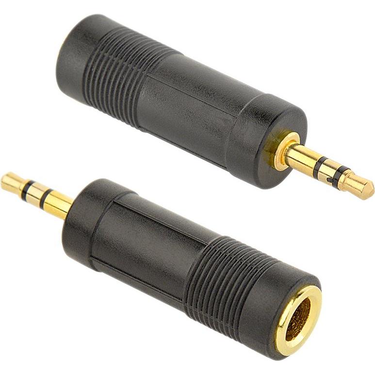 Cablexpert A-6.35F-3.5M (Adattatore angolare), Adattatore audio, Nero