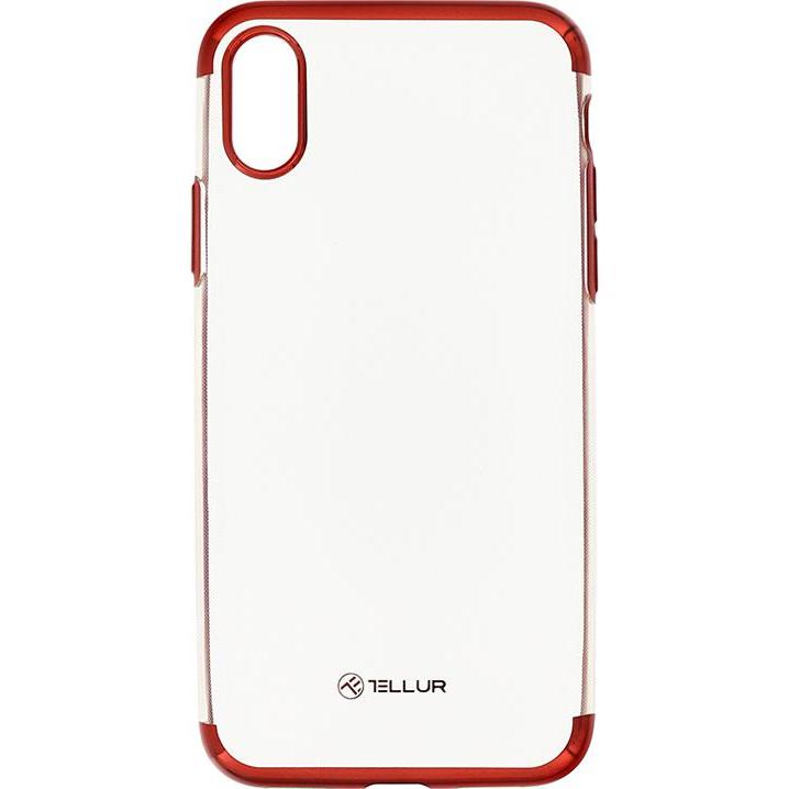 Tellur Cover Silicone Electroplated for iPhone X/XS red (Apple iPhone X), Smartphone Hülle, Rot
