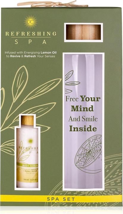 Produktbild Accentra Wellness-Set REFRESHING SPA in Geschenkbox, inkl. 100ml Körperpeeling, Wasserflasche aus Glas (550ml (Körperpflegeset)