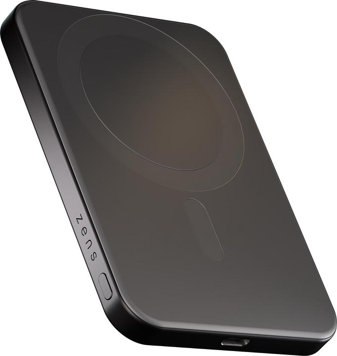 Zens Slim Qi2 Al Powerbank 5000mAh Black (5000 mAh, 15 W, 19.25 Wh)