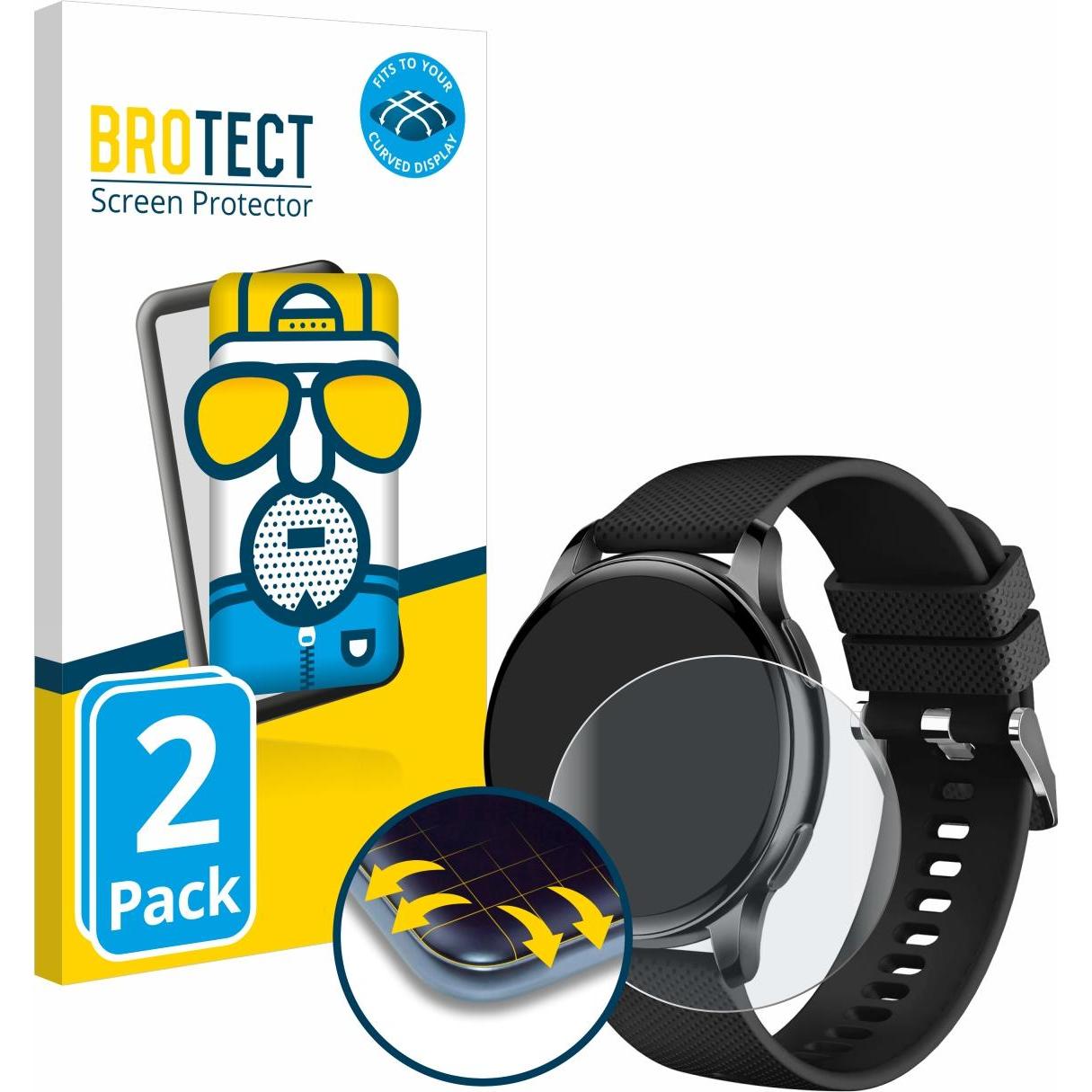 BROTECT Fullscreen Schutzfolie Displayschutz Folie Matt Entspiegelungsfolie, Smartwatch Schutzfolie, Grau