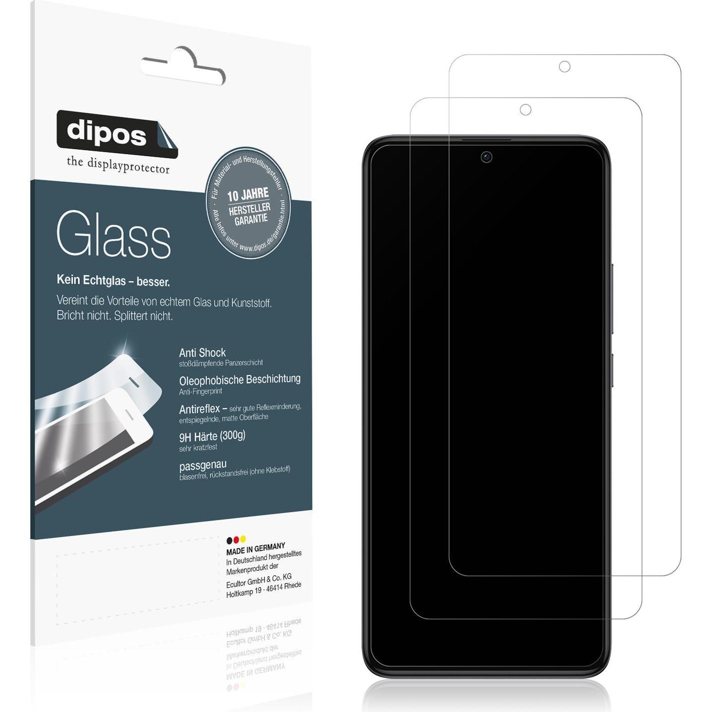 Dipos Displayschutz Anti-Shock (2 Stück, Xiaomi Poco F5 Pro), Smartphone Schutzfolie, Transparent