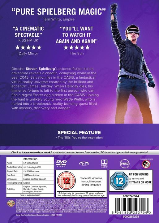 Image du produit Warner Bros Ready Player One (Edizione : Re (DVD, Anglais)