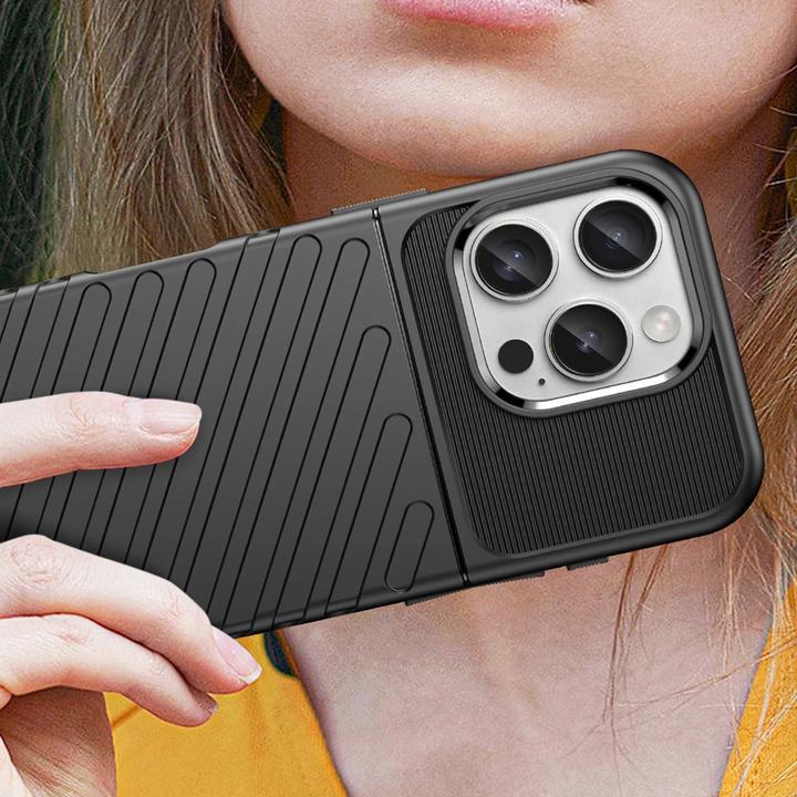 Actual product image Hurtel Back panel cover Thunder Case for iPhone 16e Silicone Armored Cover - Black (Apple iPhone 16e, Apple iPhone 17e)