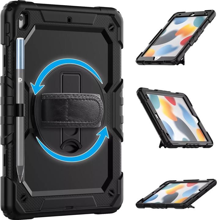 Deqster 360 Robuuste Koffer 102 Zwart (Apple iPad 2019 (7e generatie), Apple iPad 2020 (8e generatie), Apple iPad 2021 (9e generatie))