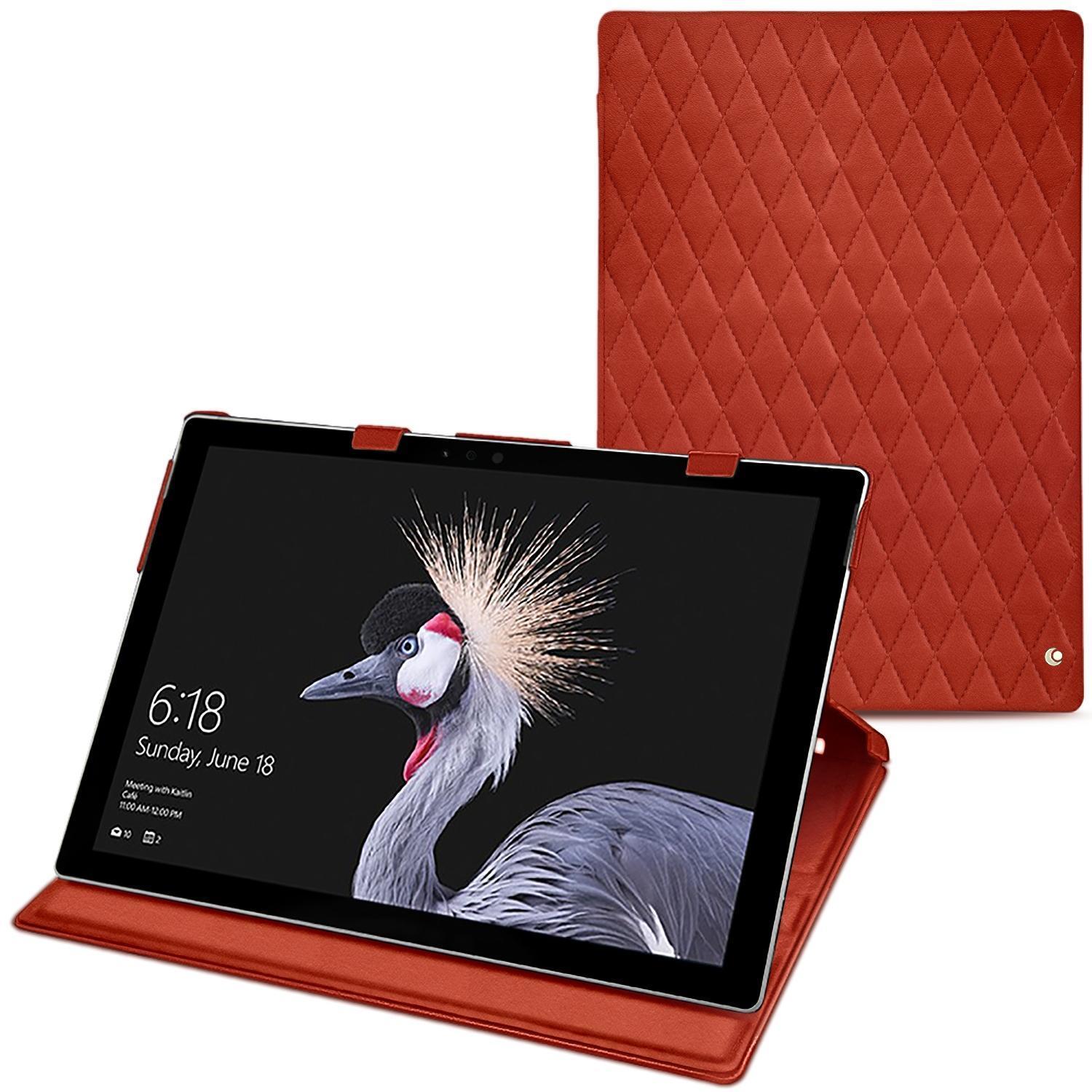 Noreve Lederschutzhülle vertikal (Surface Pro (2017)), Tablet Hülle, Orange