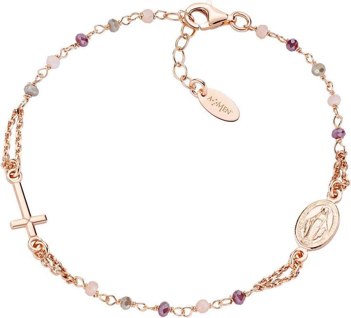 Amen Rosary Crystal Armband (18 cm, Silber 925)