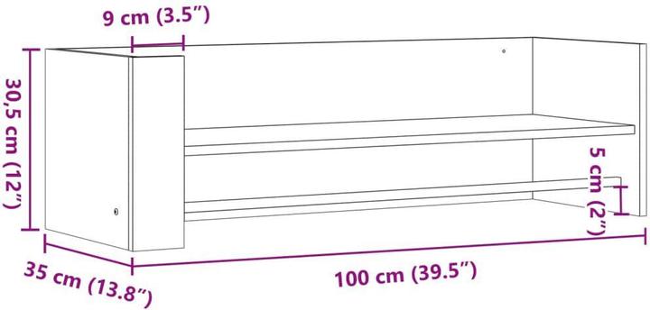 Actual product image vidaXL Wandregal (100 x 35 x 30.50 cm)
