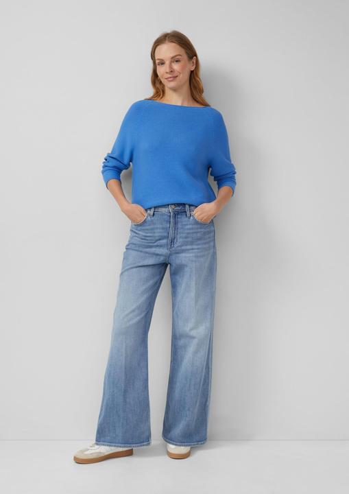 Produktbild s.Oliver Strickpullover Strickpullover mit U-Boot-Ausschnitt und Rollsaum (38)