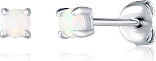 Actual product image JVD Tiny Silver Earrings With Synthetic Opals
