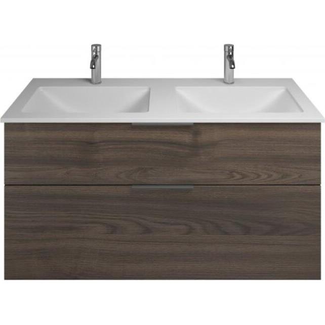 burgbad, Badmöbelset, Eqio Mineralguss-Doppelwaschtisch inklusive Waschtischunterschrank, Breite 1220 mm