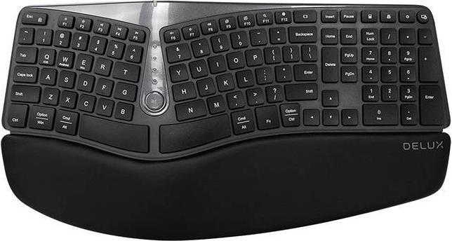 Produktbild Delux Wireless Ergonomic Keyboard GM901D BT+2.4G (black) (USA, Kabellos)