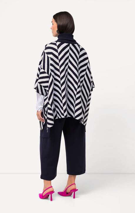 Immagine prodotto Ulla Popken Mantella in maglia jacquard con collo da risvoltare (42, 44, 46, 48)