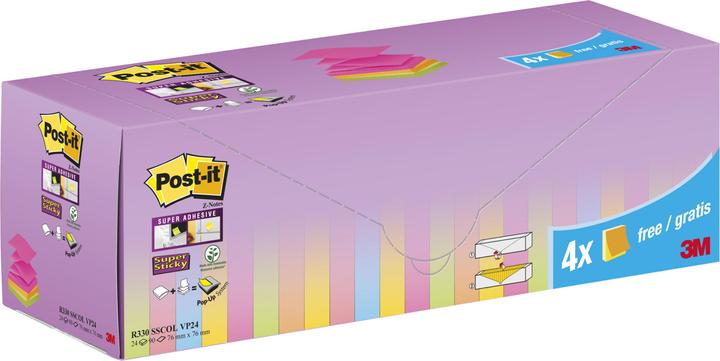 Immagine prodotto Post-it Z-Notes super appiccicosi 20 + 4 (7,6 x 7,6 cm)