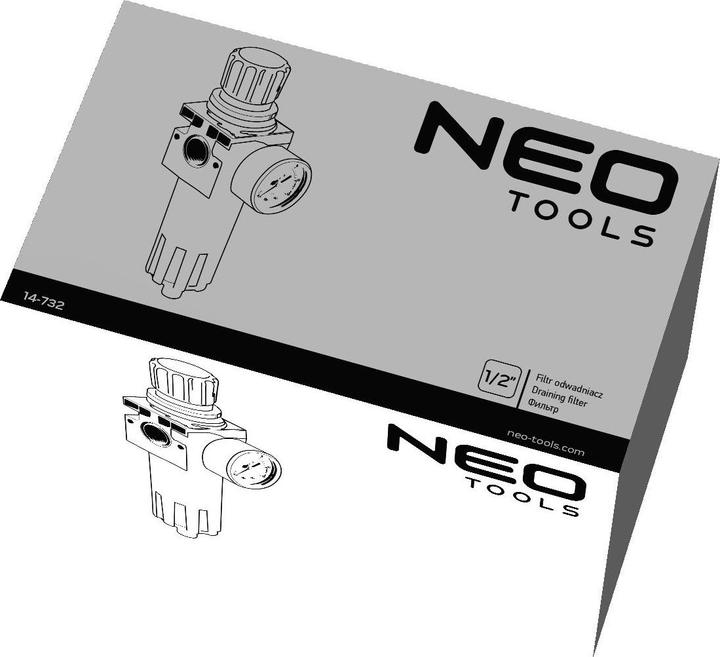 Actual product image Neo Tools 1/2 "filter dryer, with pressure reducer, metal housing