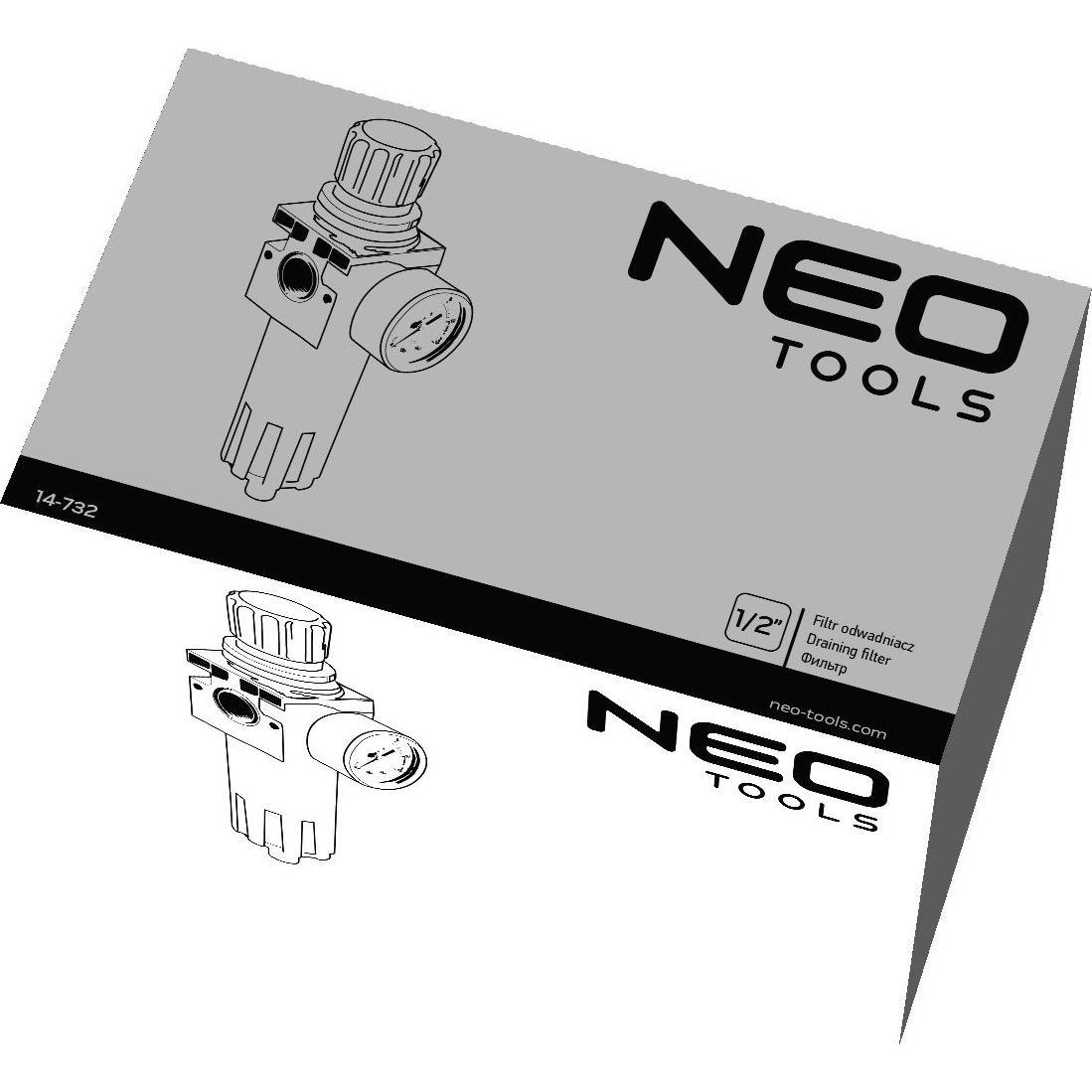 Neo Tools, Kompressor, 1/2 "filter dryer, with pressure reducer, metal housing