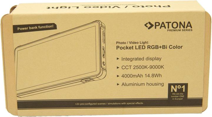 Actual product image Patona RGB video light with power bank (Video light)