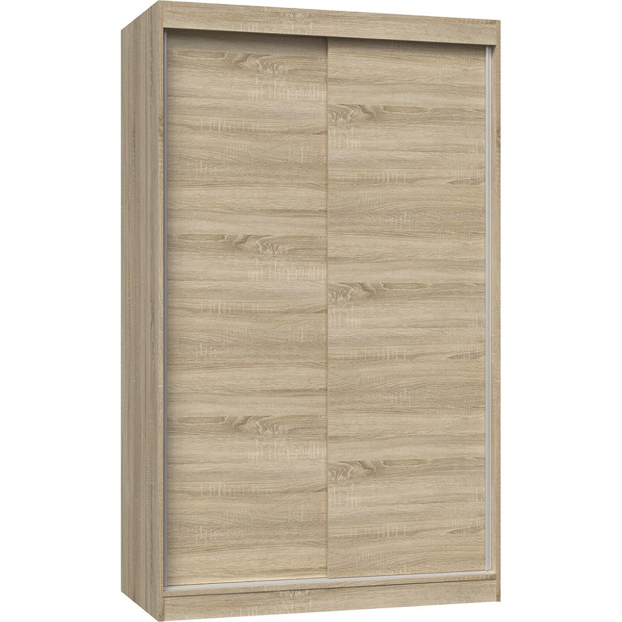 Topeshop, Kleiderschrank, IGA 120 SON B KPL Schlafzimmer-Schrank 7 Regale 2 Tür(en) Sonoma-Eiche Garderobe (120 x 61 x 2...