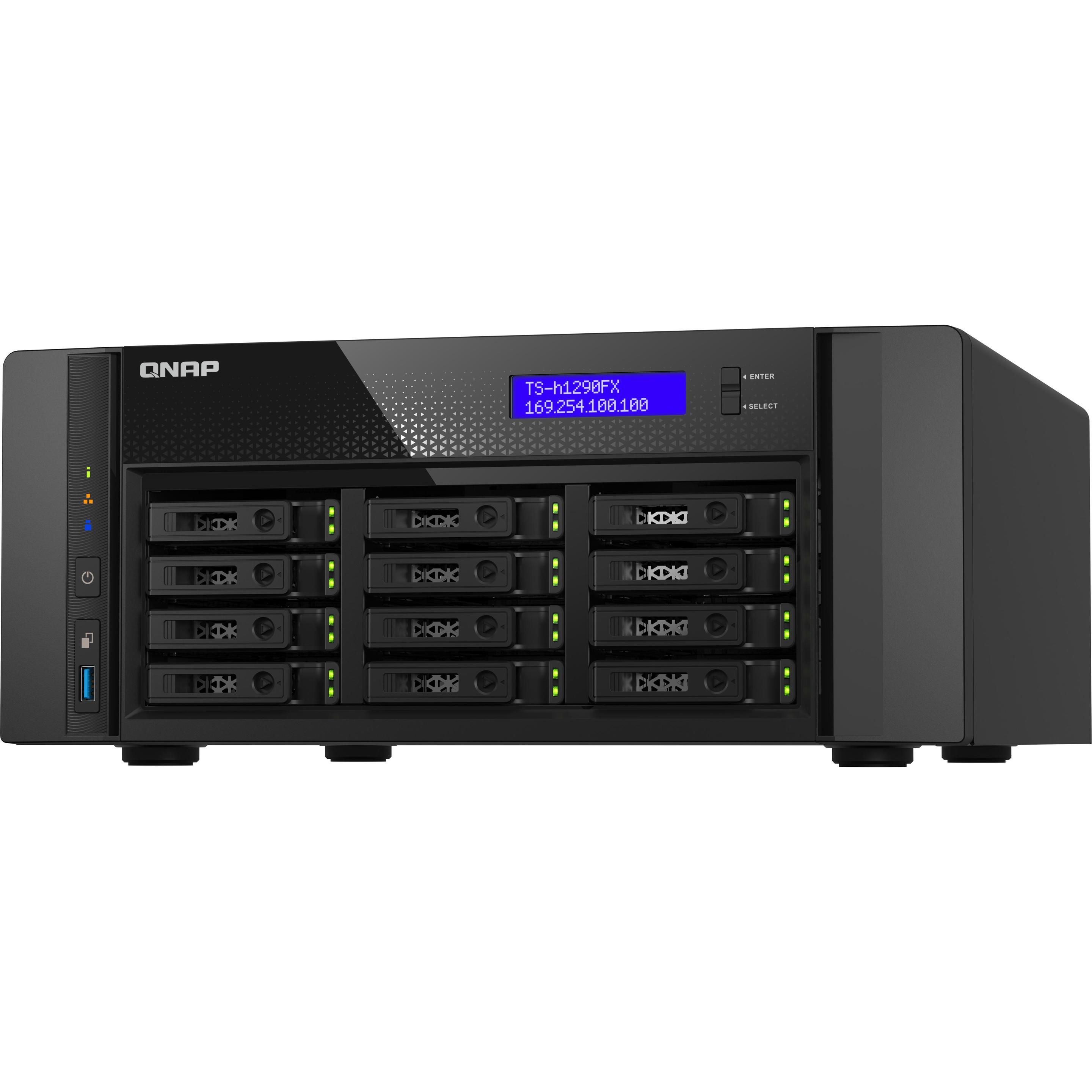 QNAP TS-h1290FX-7232P-64G (0 TB), NAS, Schwarz