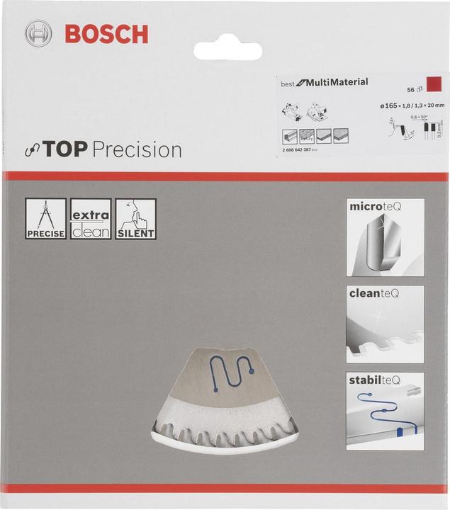 Immagine prodotto Bosch Professional Zubehör Lama circolare Top Precision Best for Multi Material 165 x 20 x 1,8 mm, 56