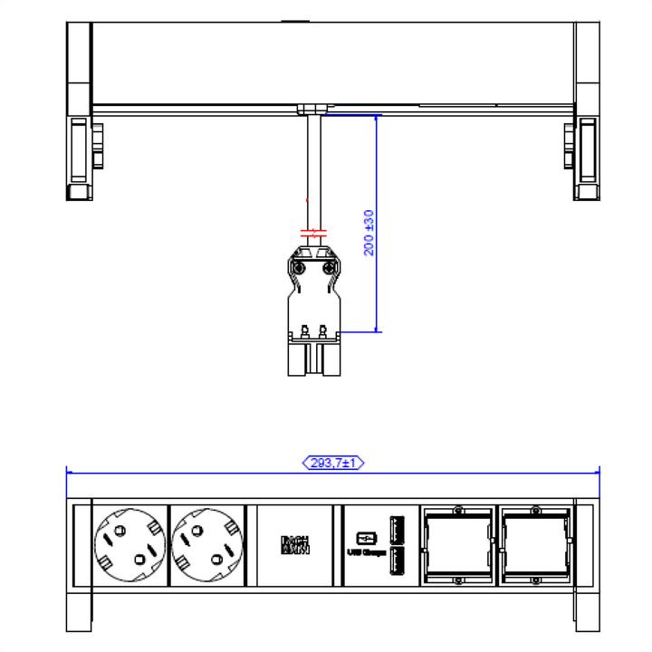 Image du produit Bachmann Desk2 - 2xSchuko, 1xUSB (6x, CEE 7/3)