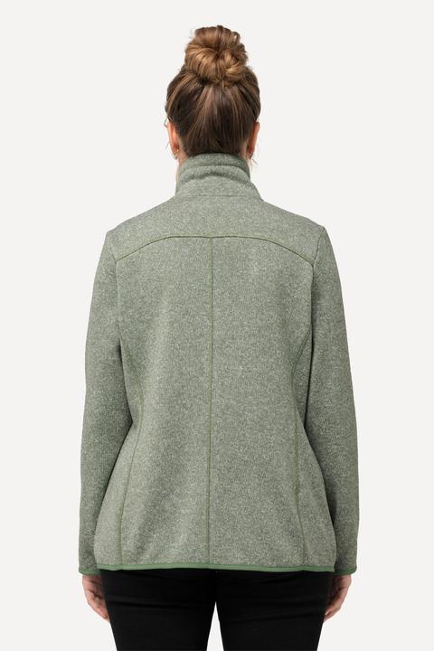 Image du produit Ulla Popken Veste en maille polaire, motif losantes, col montant et poches zippées (56)