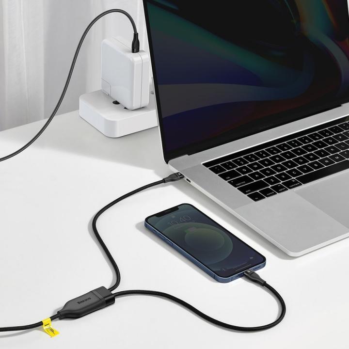 Actual product image Baseus 2in1 FastCharger Cable C to L+C, 1.2m (1.20 m, 100 W)