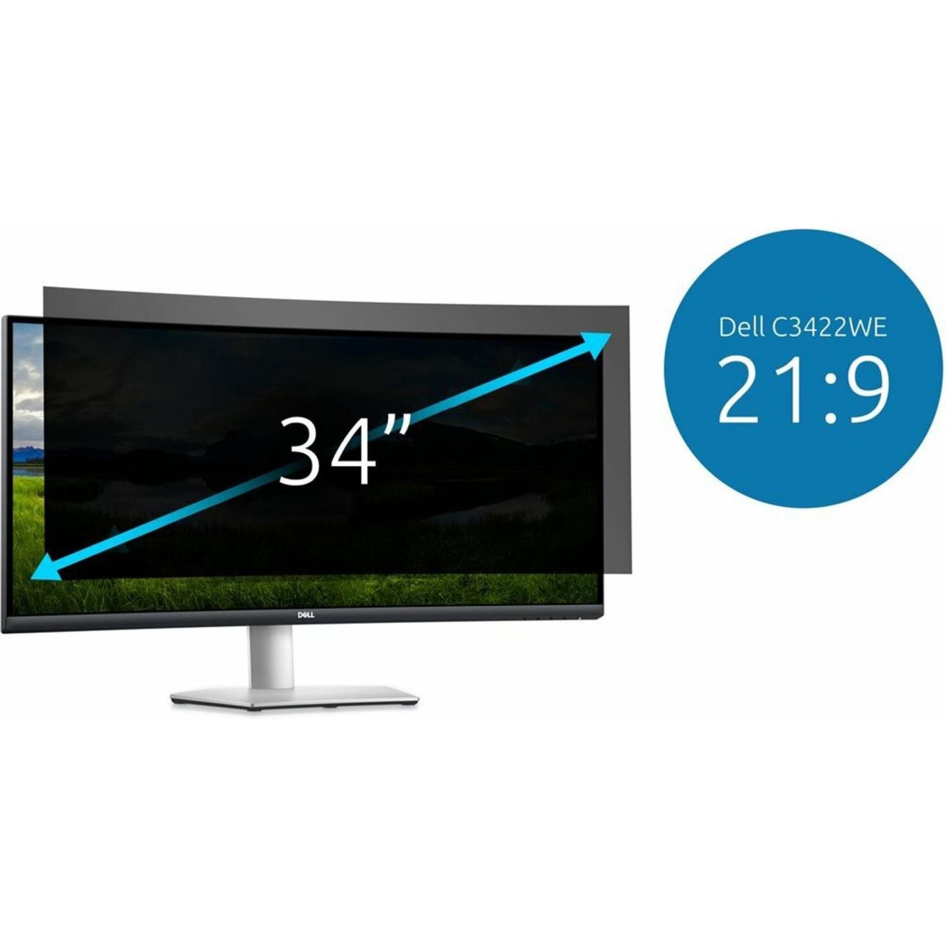 Kensington Blickschutzfilter 2-Wege 34" Dell C3422WE w21:9 (34", 21 : 9), Monitor Schutzfolie
