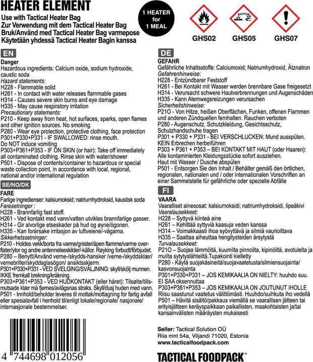 Produktbild Tactical Foodpack Kocher Heater