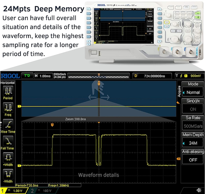 Actual product image Rigol Digital oscilloscope (CAT I)
