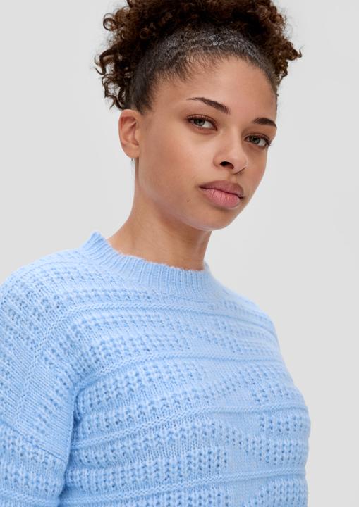 Produktbild s.Oliver Strickpullover Strickpullover mit Musterstruktur (S, XS)