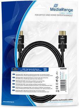 Image du produit MediaRange HDMI (Typ A) — HDMI (Typ A) (2 m, HDMI)