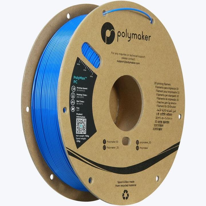 Produktbild Polymaker PC02005 Filament PC (Polycarbonat) schlagfest, hitzebeständig 1.75mm 750g Grau PolyMax™ (1.75 mm, 750 g)