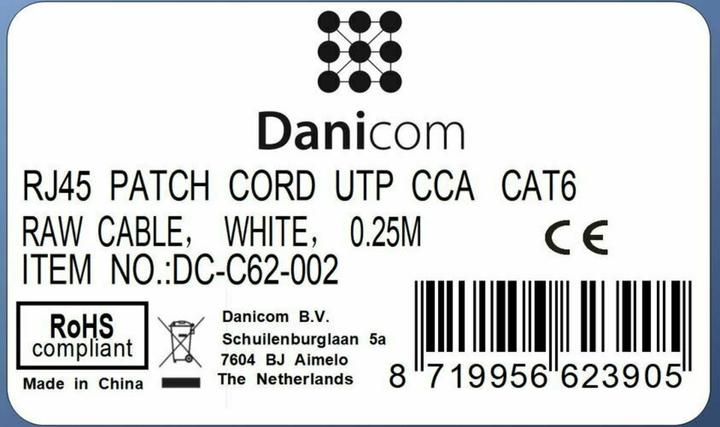 Produktbild Dsit CAT 6 Netzwerkkabel U/UTP (CAT6, 0.25 m)