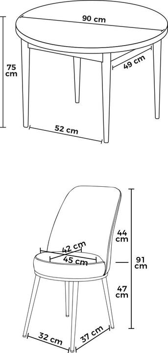 Actual product image Hanah Home Tor Dining TableChairs Set