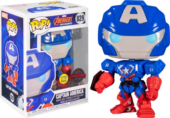 Actual product image Funko POP! 829: Marvel Mech Strike - Captain America (FYE Exclusive)