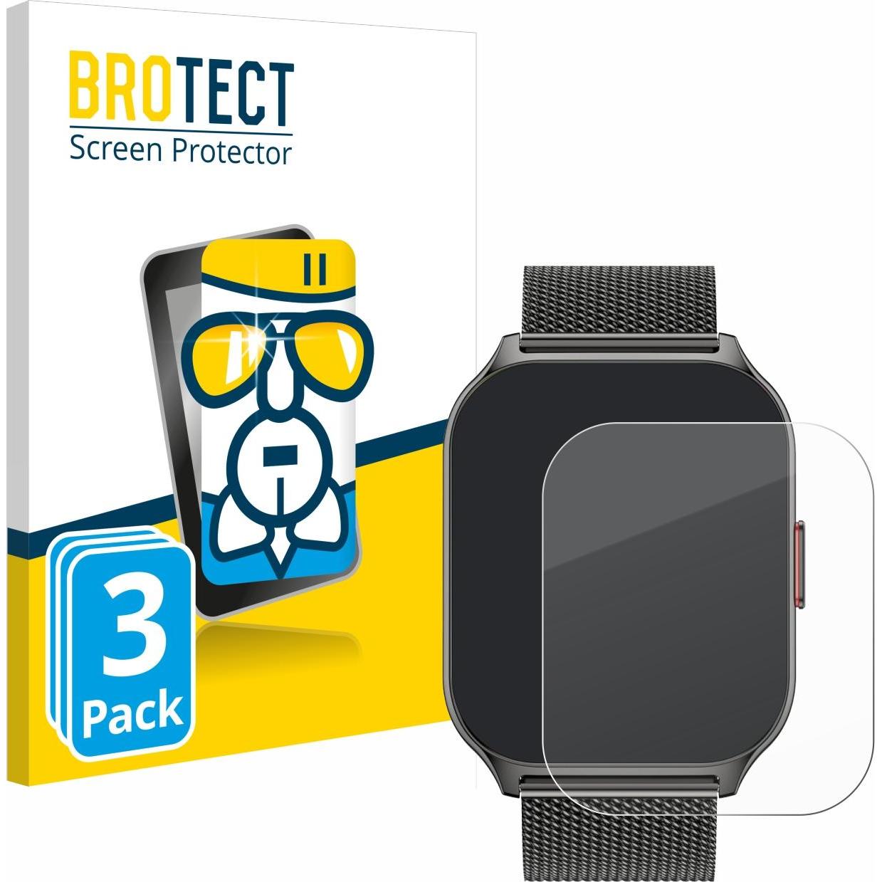 BROTECT AirGlass Panzerglasfolie, Smartwatch Schutzfolie, Transparent