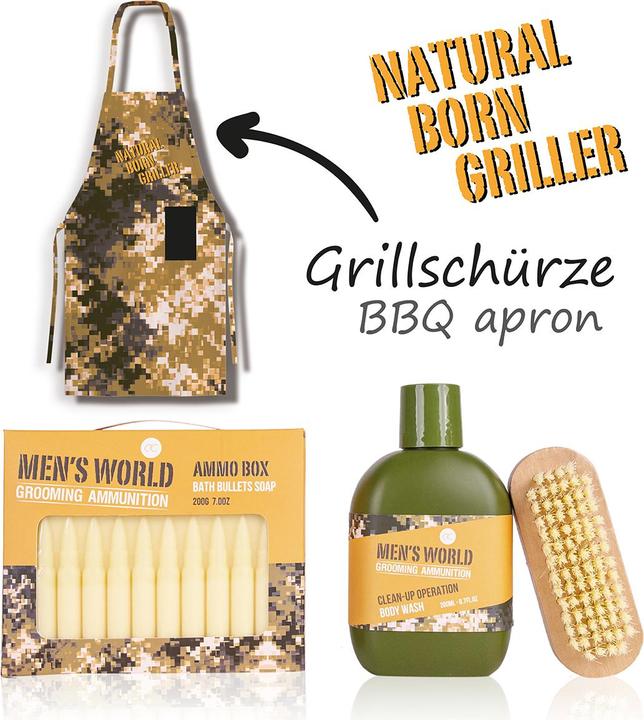 Immagine prodotto Accentra Set da bagno MEN'S WORLD in confezione regalo, comprendente 200 ml di detergente per il corpo, 200 (Set per la cura del corpo)