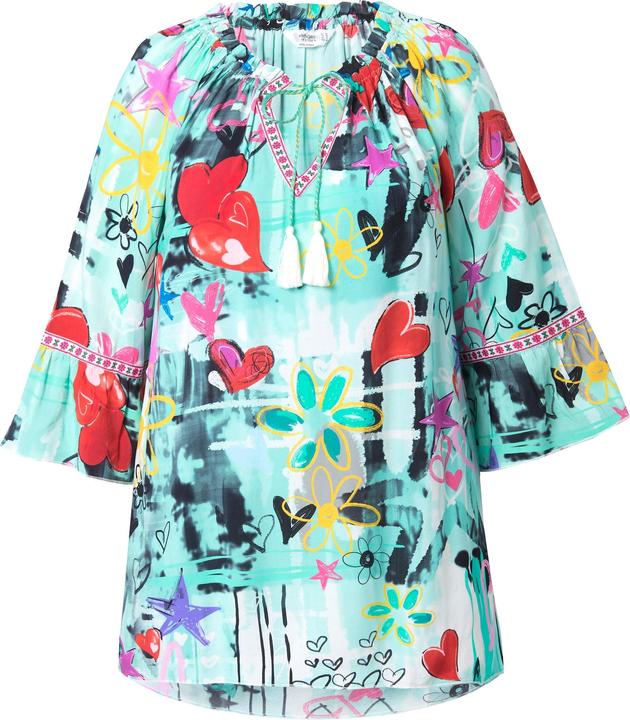 Produktbild Angel of Style Tunika-Bluse, floraler Comic-Druck, 3/4-Ärmel (52)